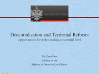 Decentralization and Territorial Reform